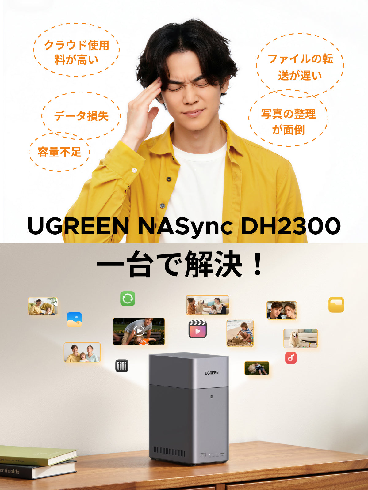 NASync DH2300 2ベイNASストレージ｜家庭用・初心者向け